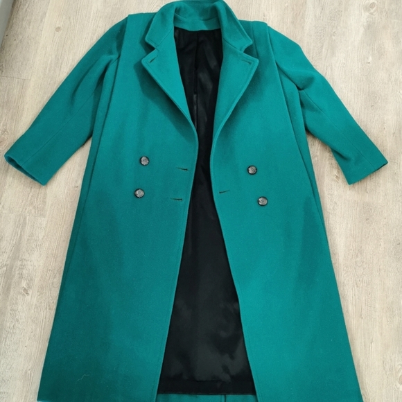 Foxland 100% wool vintage green peacoat jacket - Picture 3 of 6